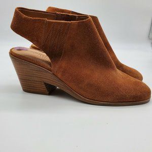 Gentle Souls Kenneth Cole Blaise Cognac Suede Slingback Boot Shoe 8.5 NEW $229